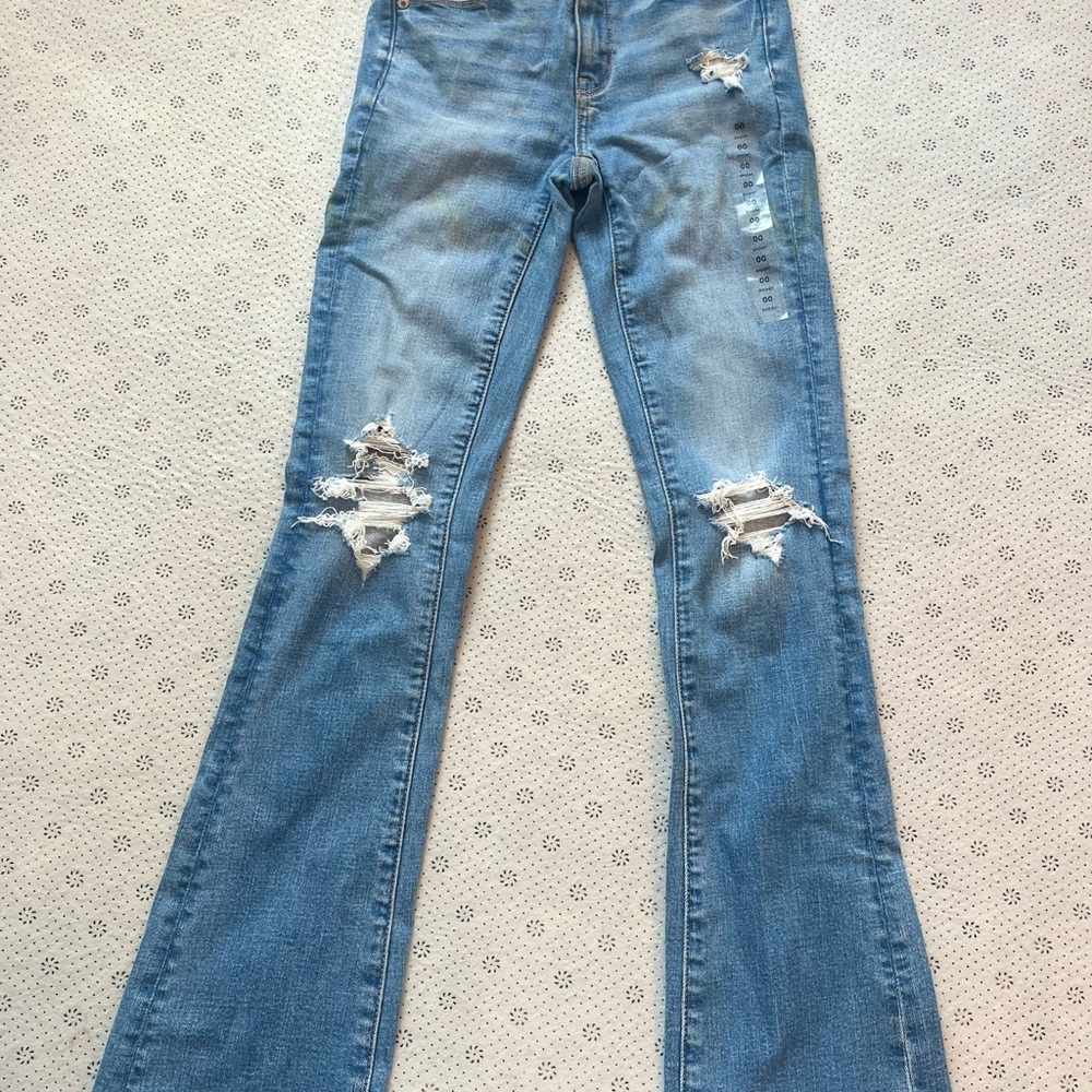 American Eagle Outfitters Blue Flare Wide Leg Jeans
